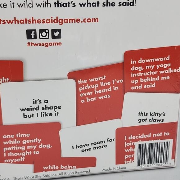 Party Game of Innuendos "Thats What She Said" Sealed Brand New Cards Bucks Hens - Picture 6 of 12